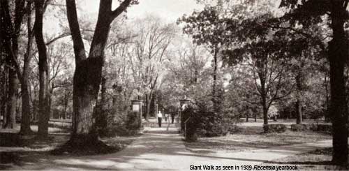 Miami’s Slant Walk as seen in the 1939 Recensio yearbook.