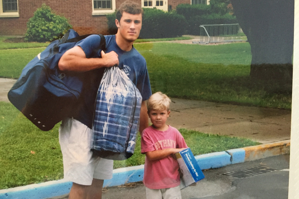 Morley and Peter Greene during Morley's move-in day at Miami University