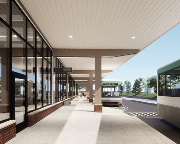 Chestnut Street Station rendering , overhang 