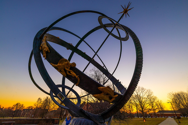 the sundial at dusk