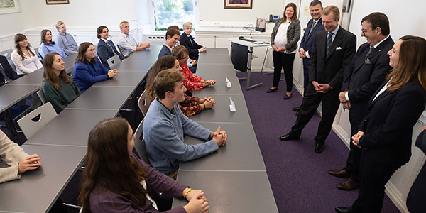 Luxembourg’s Grand Duke Henri visited the Miami University John E. Dolibois European Center on Sept. 19