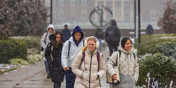 Students on Miami University's Oxford campus