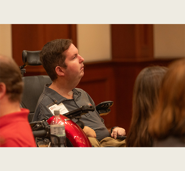 Dan Darkow listens intently at the 10th Annual Access for All Accessibility Symposium at Miami University.